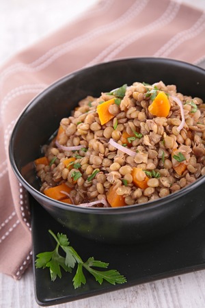 lentil with carrot and onionの写真素材