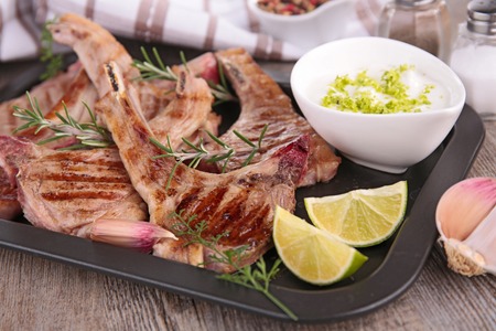 grilled lamb chopの写真素材