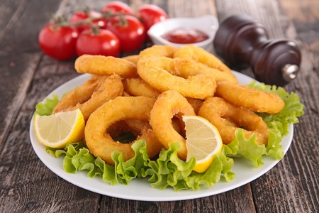 fried calamariの写真素材