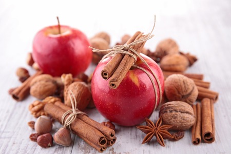 red apple and spicesの写真素材
