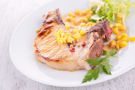 grilled meat and cornn sauceの写真素材