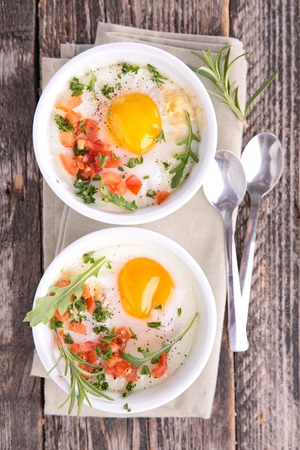 baked eggの写真素材