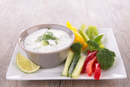 vegetables and dipの写真素材