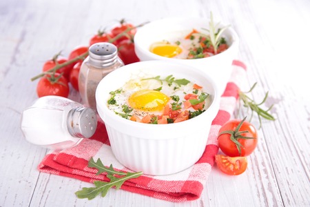 baked eggの写真素材