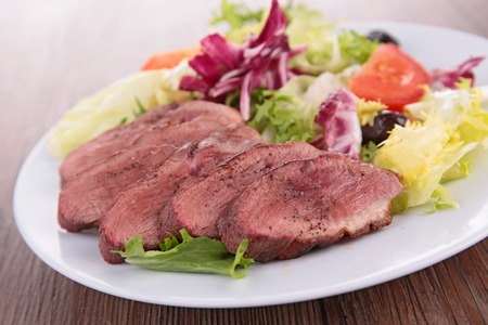meat and saladの写真素材