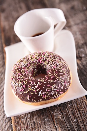 donut and coffee cupの写真素材