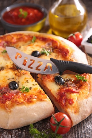 baked pizzaの写真素材