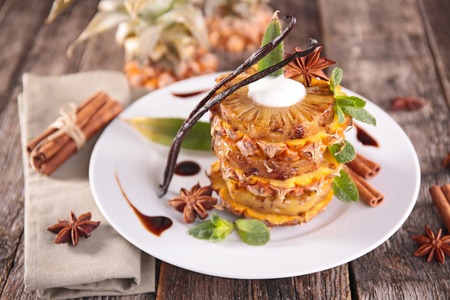 pineapple slice dessertの写真素材