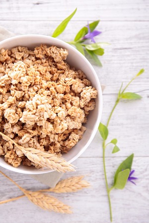 granola on top viewの写真素材