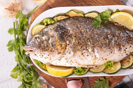 dorado and vegetables