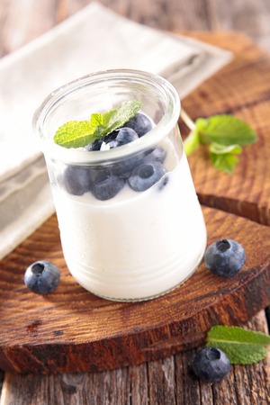 yogurt and blueberryの写真素材