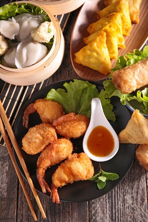 assortment of chinese foodの写真素材