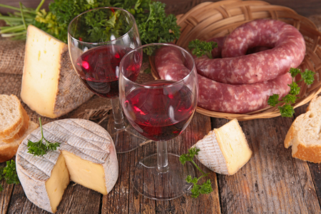 wine and cheeseの写真素材