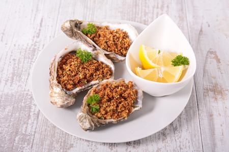 baked oystersの写真素材