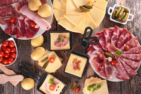 cheese raclette partyの写真素材