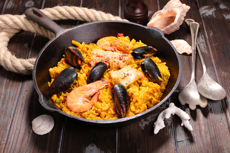 seafood paellaの写真素材