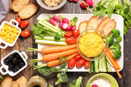 vegetable and dipの写真素材