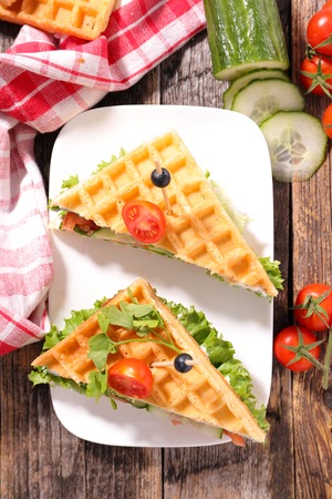 waffle sandwichの写真素材