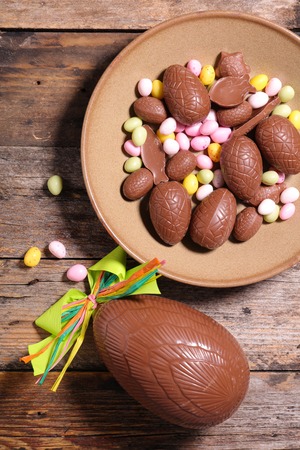 easter chocolate backgroundの写真素材