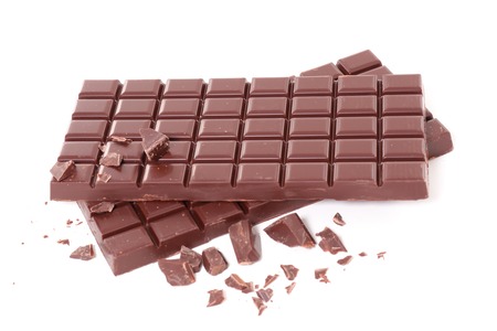 chocolate bar isolated on whiteの写真素材