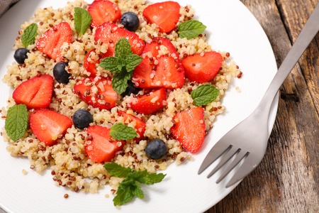 quinoa salad with strawberryの写真素材