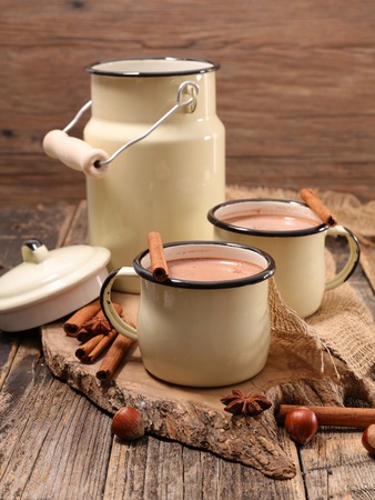 hot milk with cocoaの写真素材