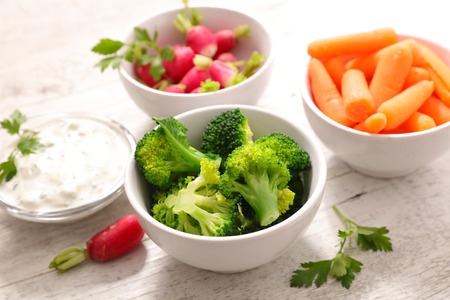 vegetable and dipの写真素材