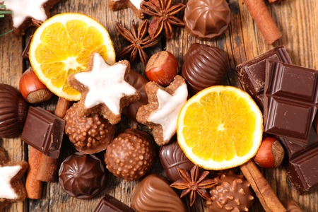 christmas chocolate and spiceの写真素材