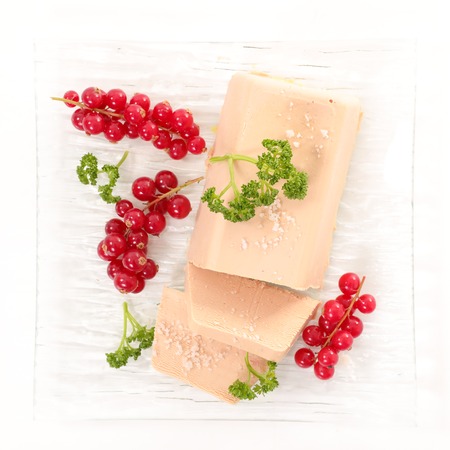 foie gras and redcurrantの写真素材