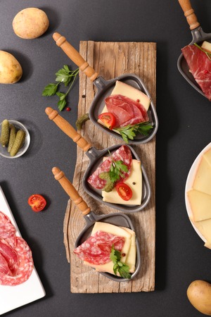 raclette cheese partyの写真素材