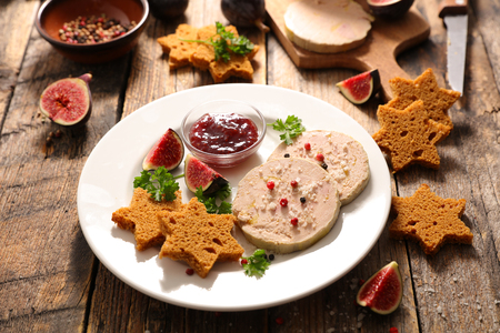 foie gras,gingerbread and jelly figの写真素材