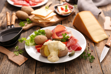 traditional raclette cheeseの写真素材
