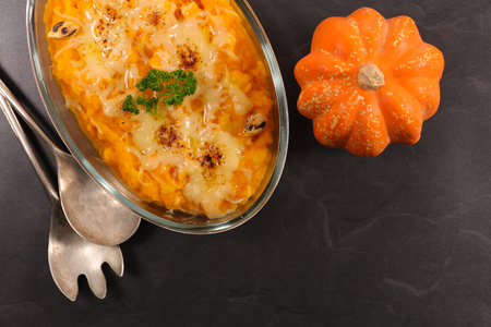 pumpkin puree with cheeseの写真素材