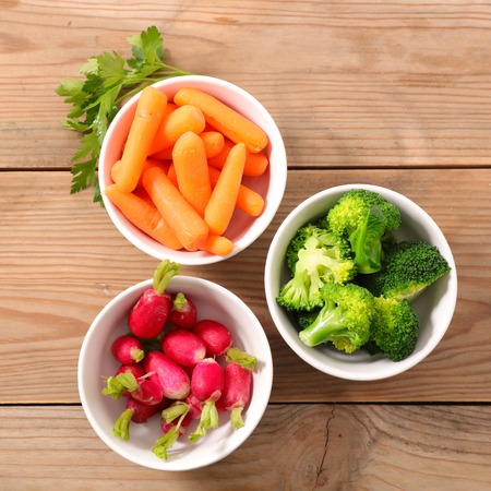 assorted vegetable on wood backgroundの写真素材
