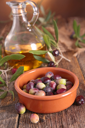 olive and oilの写真素材