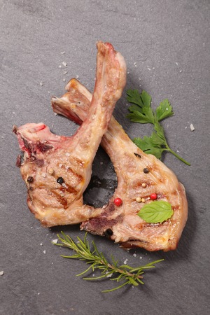 grilled lamb chopの写真素材