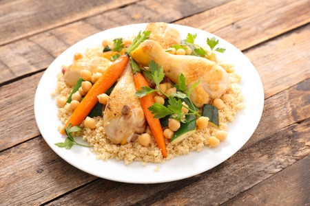 couscous with chicken and vegetableの写真素材