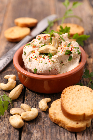 vegan cheese with cashewの写真素材