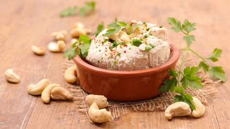 vegan cheese with cashewの写真素材