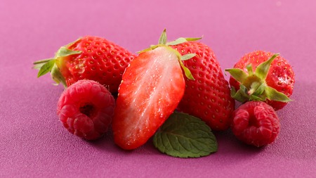 strawberry and raspberry