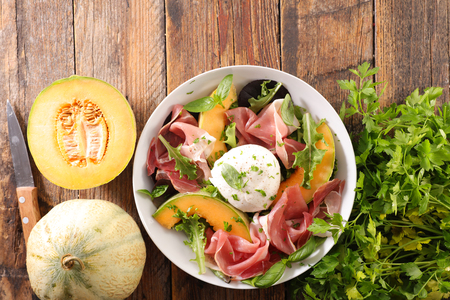 melon, ham and mozzarellaの写真素材