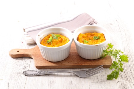 homemade carrot flanの写真素材