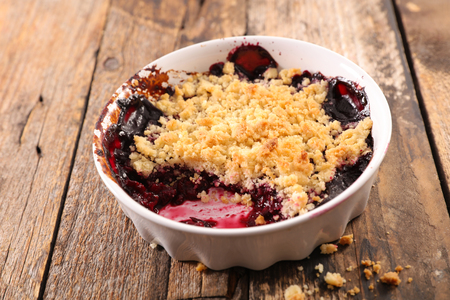 delicious blueberry crumbleの写真素材