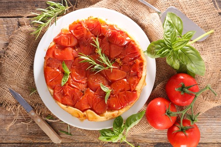 tomato quiche and rosemaryの写真素材