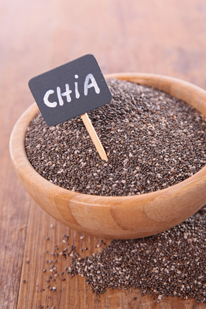 bowl of chia seedの写真素材