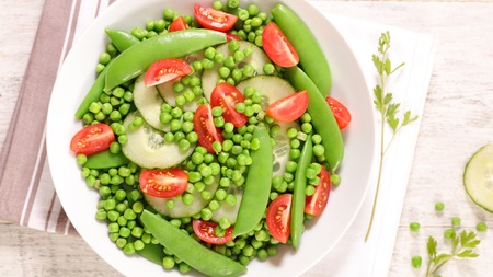 mixed green vegetable saladの写真素材