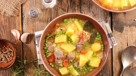 beef soup with vegetableの写真素材