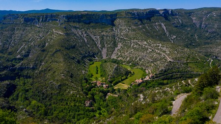 cirque de navacelles, famous france site touristic- gardの写真素材