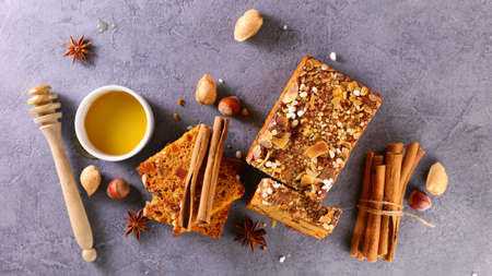 gingerbread cake with spicesの写真素材