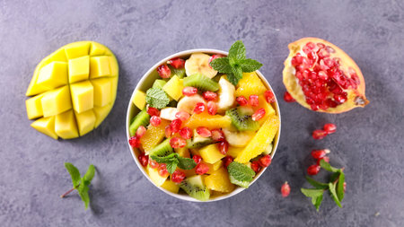 mixed fruit salad- health foodの写真素材